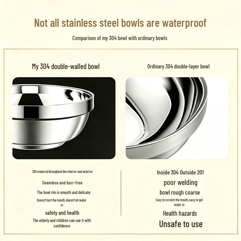 Zhuoliang 304 Stainless Steel Double-Layer Insulated Bowl
