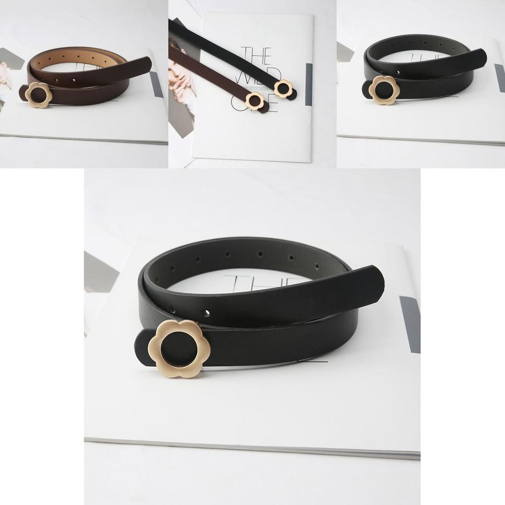 Stylish Narrow Waist Belt For Women With Unique Floral Buckle For Casual Outfits