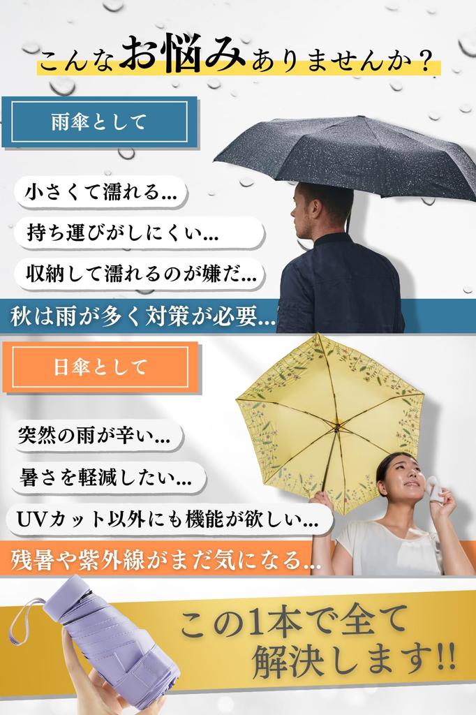 Prv Folding Umbrella with Storage 15cm Suitable for Sun and Large Stays Cools UV Light Heat Folding Umbrella for Men and Women Case, (Folded)