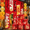 5PCS/SET Cartoon Chinese New Year Banner Chinese Style Year of Horse Flags  Festive Atmosphere