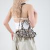 Internet celebrity foreign style small bag 2025 new European and American fashion snake pattern handbag women versatile messenger small square bag pu