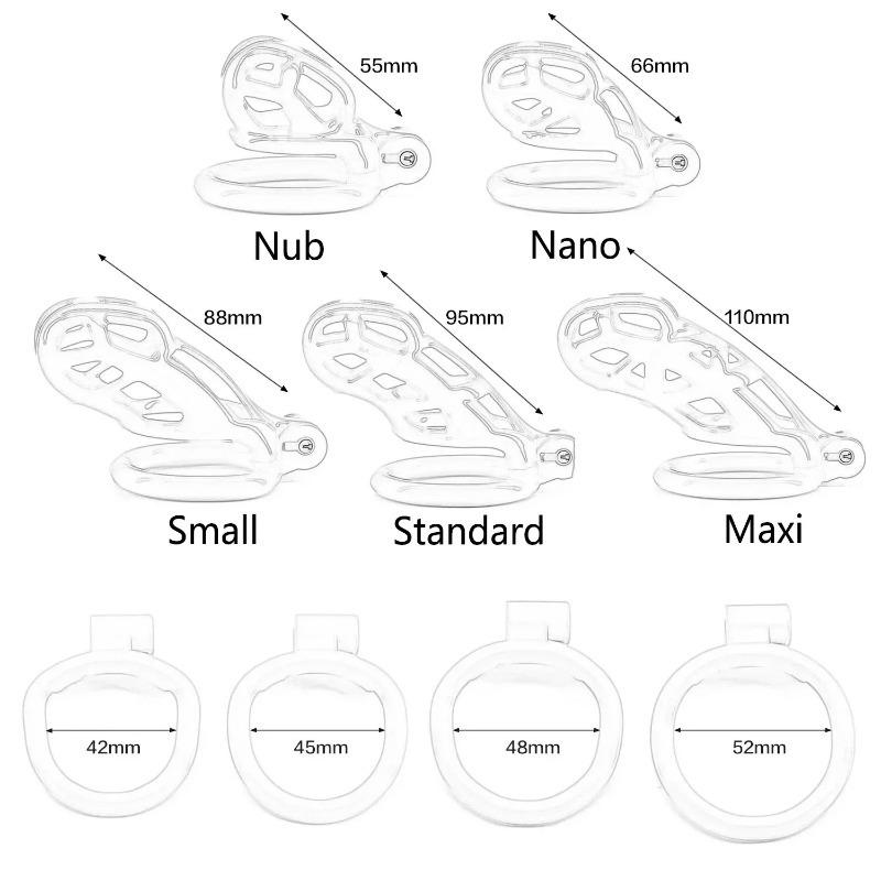 6 sizes CB Nylon Chastity Cage Sex Toy Male Penis Bondage Restraint Sex Game for Couple Penis Ring Nano Nub Erotic Urethral Lock