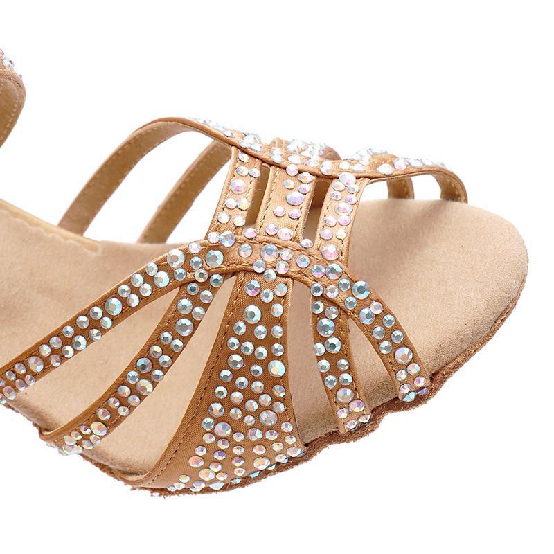 Saténové dámské boty na latinskoamerické tance vysoké podpatky dospělé taneční boty sálové taneční boty boty na společenské tance měkká podrážka