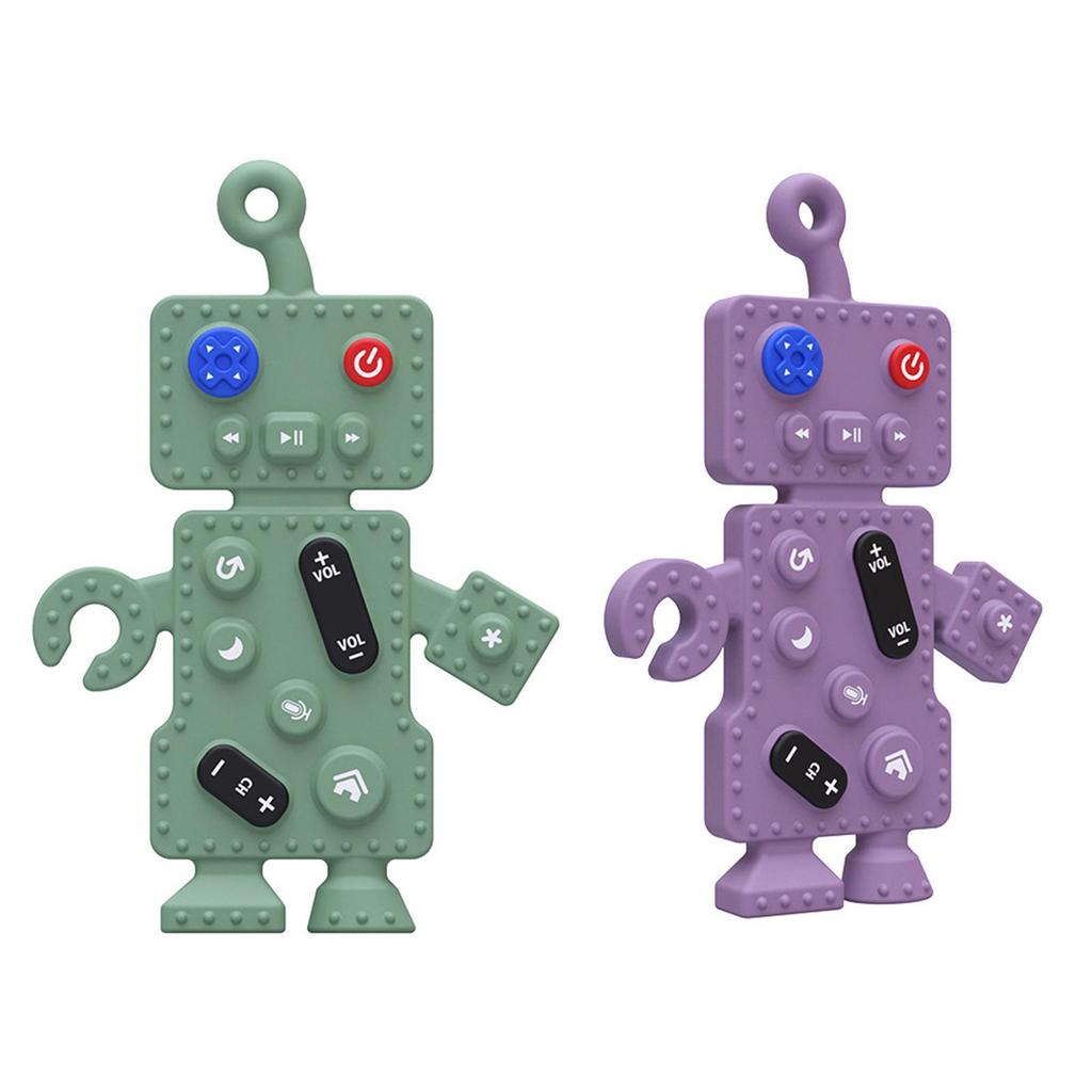 1pcs Baby Silicone Teething Toys, Robot Shape Teether Chew Toys By Key for Baby Learning Colors Sensory Educational Toys