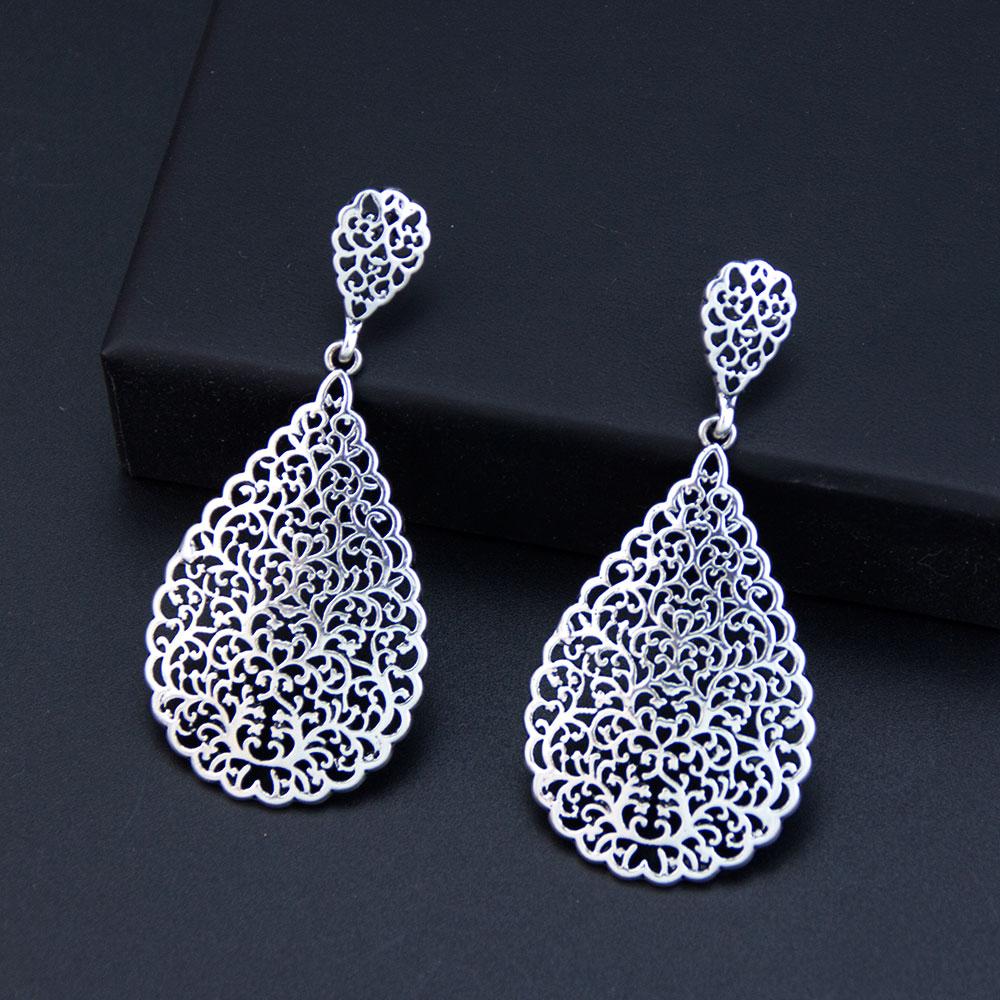 

Модные женские серьги в богемном стиле, простые полые арабески, серьги в стиле панк, арабская невеста, свадебные украшения, ретро, ​​серебряный цвет античный серебряного