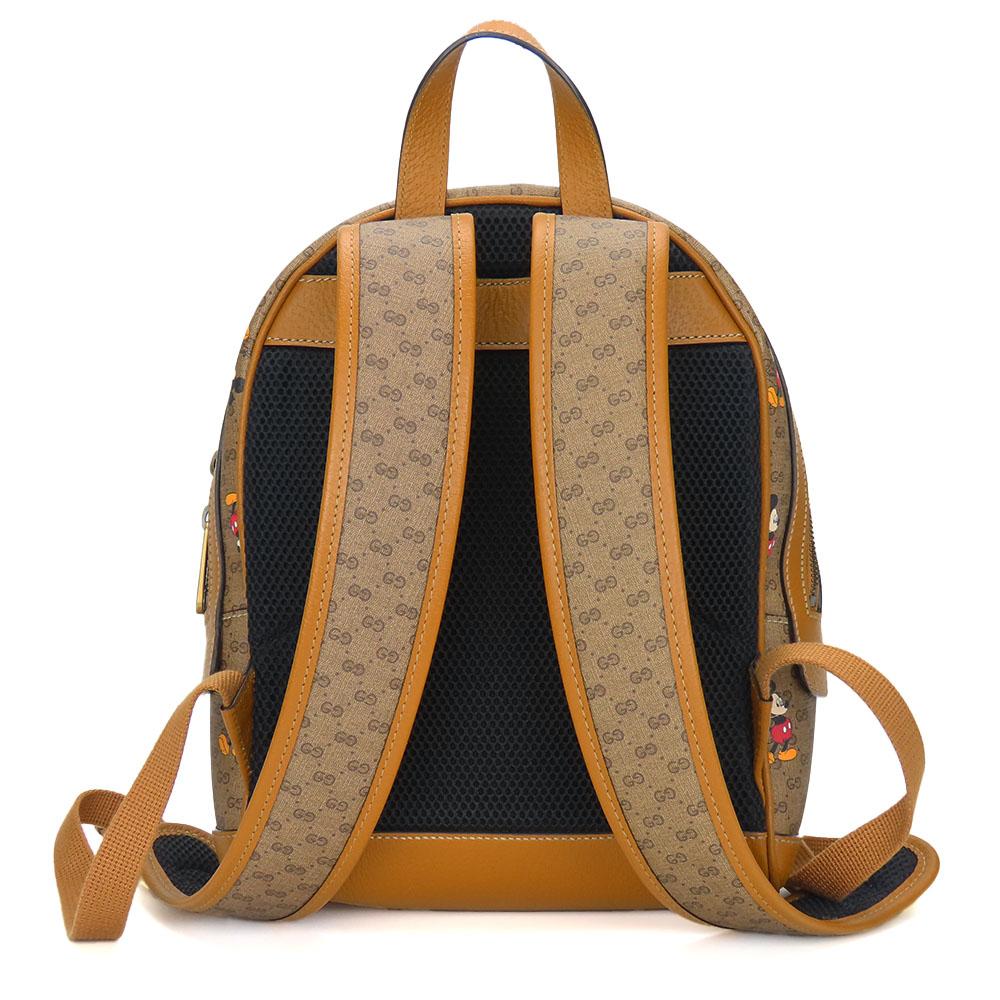 Used GUCCI Backpack Â· Daypack Small backpack 552884 GG Supreme Canvas Brown Camel Mickey Mouse