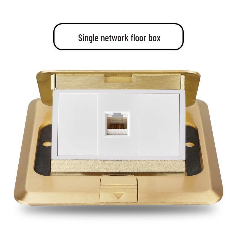 Waterproof Concealed Stainless Steel and Copper Pop-Up Floor Socket with 5 Power and 10 Network Ports