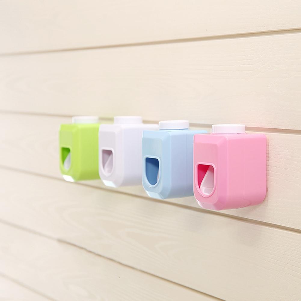 Wall Mounted Toothpaste Dispenser Automatic Squeezer Toothpaste Holder Home Bathroom (White)