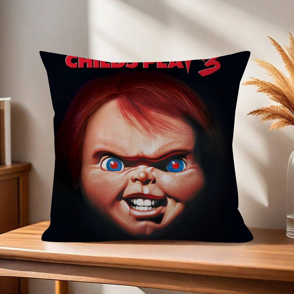 Classic Chucky Horror Movie   Pillow Cover for Bedroom Room and Living Room Sofa Decorative Cushion Cover