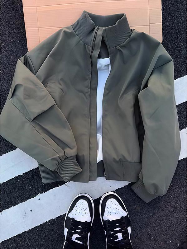 Melanoid Men's Stand Collar Jacket - Trendy Brown Autumn/Winter Baseball Style