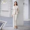 Front Desk Workwear Women's 2024 Elegant Spliced Light Color Suit Jacket for Managers