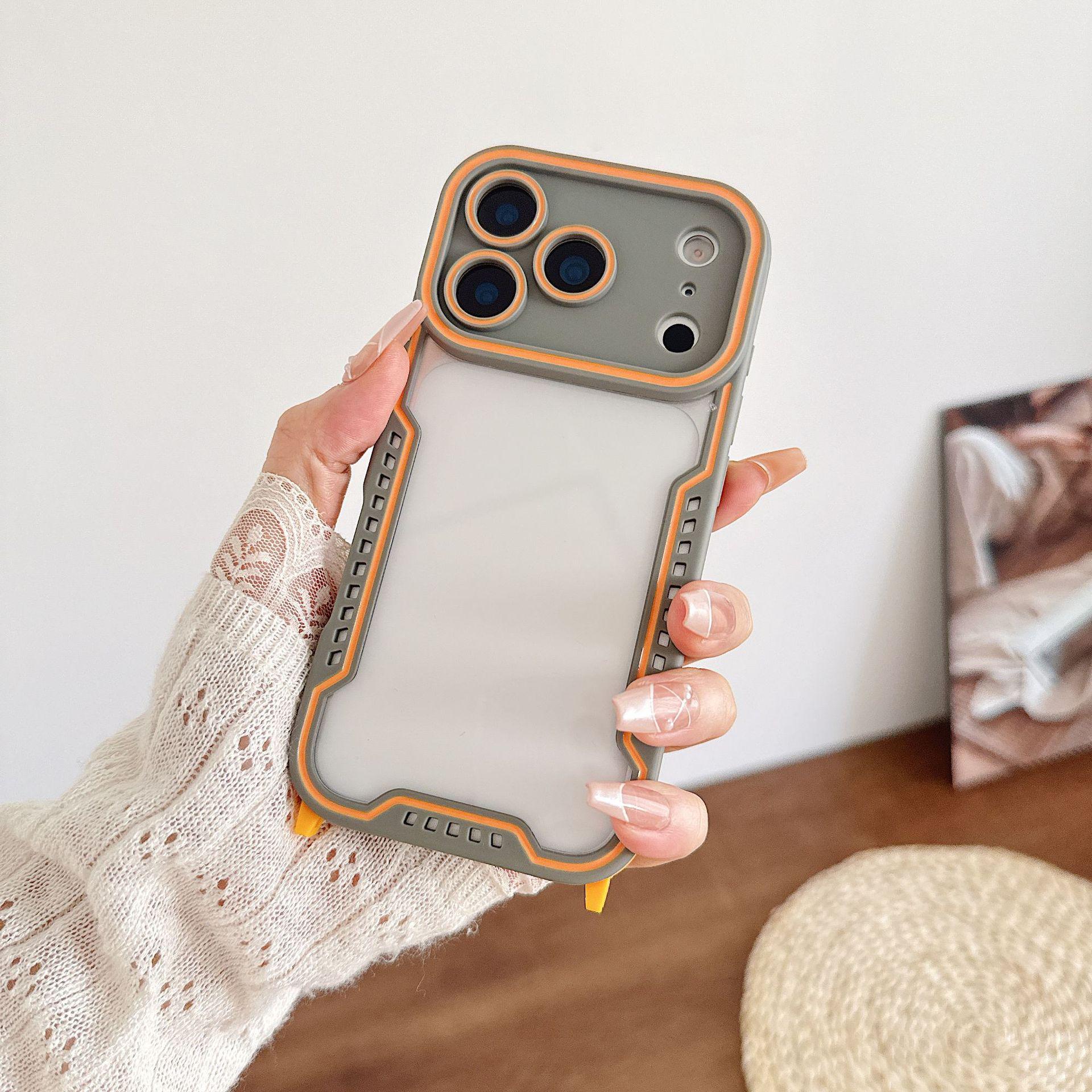 

Transparent Dual-Color Protective Phone Case for iPhone 13/14/15/16 Pro Max - Fine Hole Design and Anti-Fall Features 16 Plus