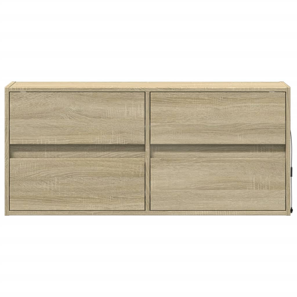 TV Wall Cabinet with LED Lighting Sonoma Oak 100 x 31 x 45 cm