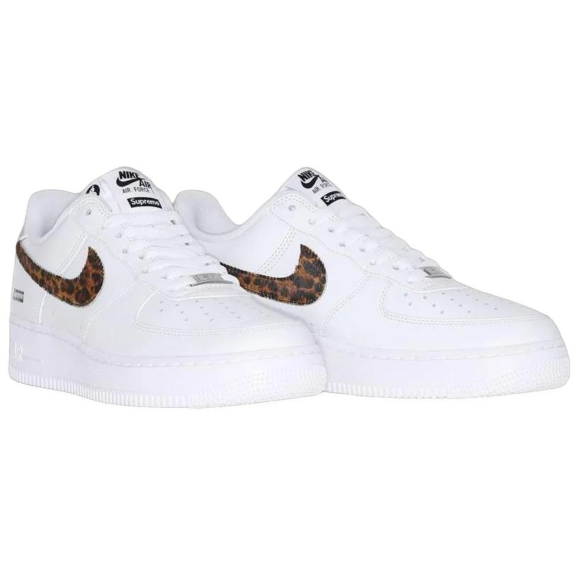 Supreme x GOODENOUGH x Nike Air Force 1 Low Bílé s potiskem geparda Pánské tenisky Vícebarevné IM3483-100