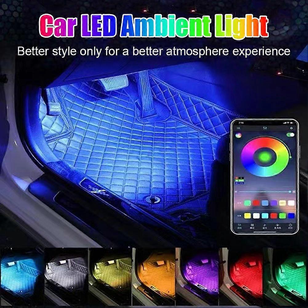 Voice-Controlled Car Atmosphere Footlight - Sensor-Activated