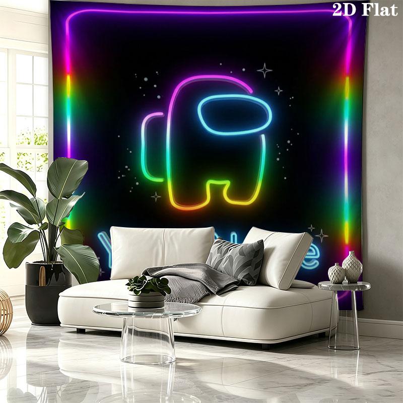 Among Us Custom Name Wall Tapestry Aesthetic Wall Hanging Printed Fabric Blanket Decorative Tapestries for Bedroom Living Room Home Decor