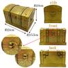 Lunari Antique-Style Treasure Chest, Wooden, Gold Storage Box, Retro Interior Trunk, Wooden Box, Pirate Trinket Box