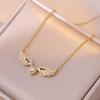 Trendy Gold Color Dragonfly Wings Necklaces For Women Stainless Steel Crystal Necklace Everyday Jewelry Gifts