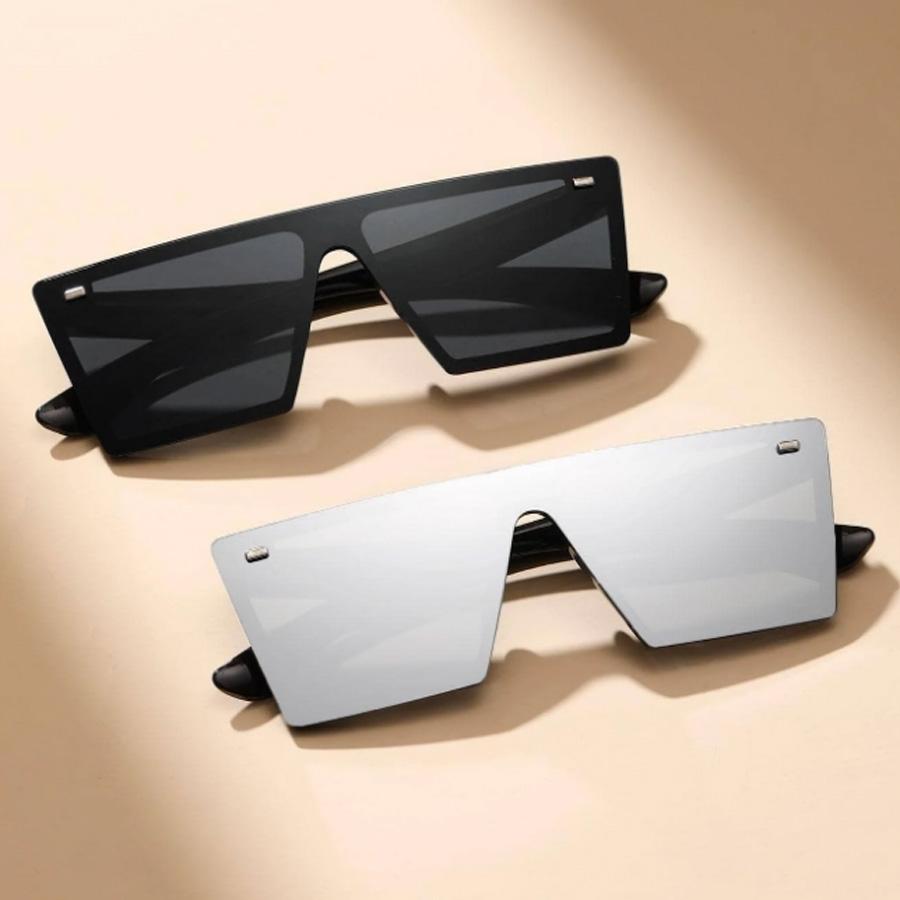 2PCS Oversized Square Frame Casual fashion Ladies Sunglasses retro Style Y2K Street Beach Decoration Glasses