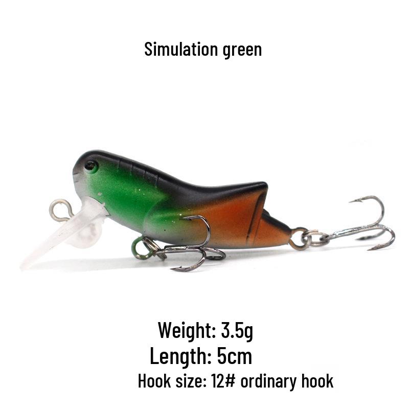 Grasshopper Surface Lure: 3g-9g Bionic Insect Bait for Carp, Silver Carp, Mandarin Fish, and Culter.