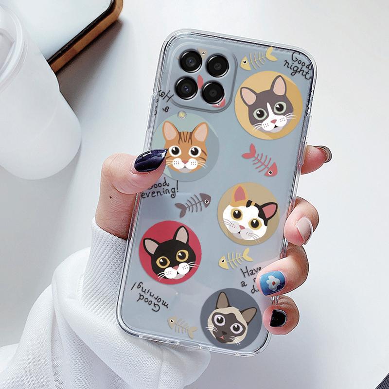 

Для Samsung Galaxy M33 M53 5G Милий Мультяшний Ведмедик Пара Чохол для Телефону Ударостійкий Силіконовий М який Чохол Для Samsung M 33 Funda Прозорий Samsung M53 5G