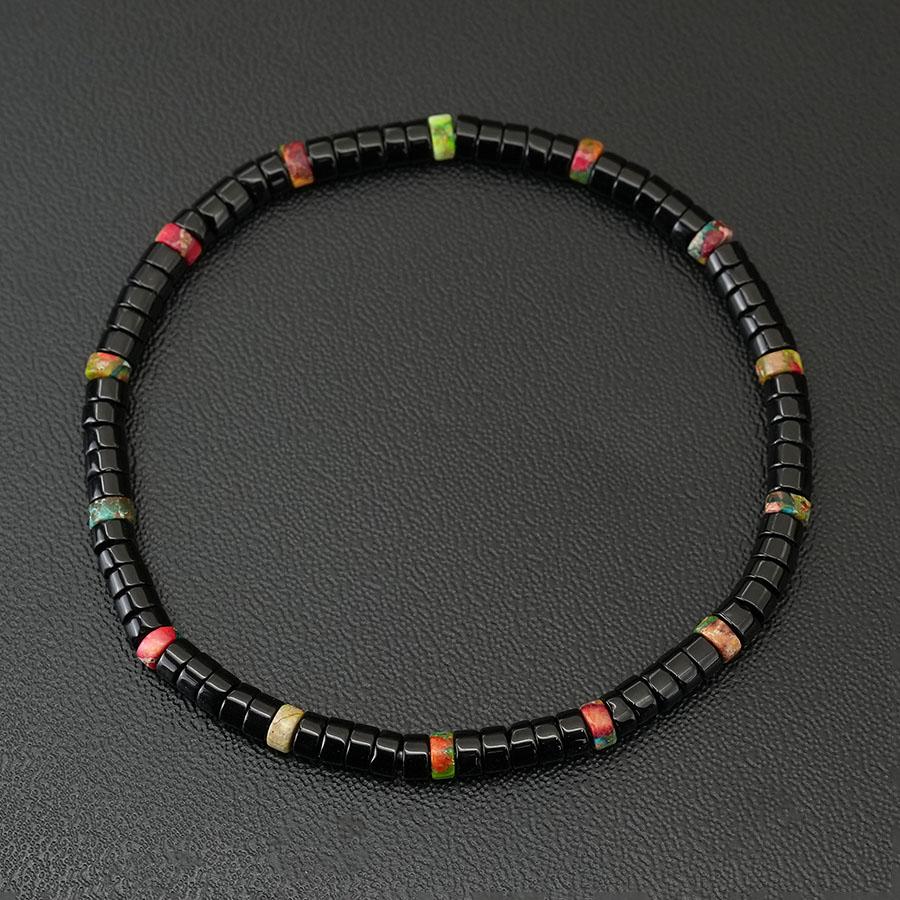 Креативный нерегулярный браслет из бусин Унисекс Ручная работа Цилиндрический камень Нанизанный обертка Напульсник Исцеляющий Повседневный Аксессуары для пары