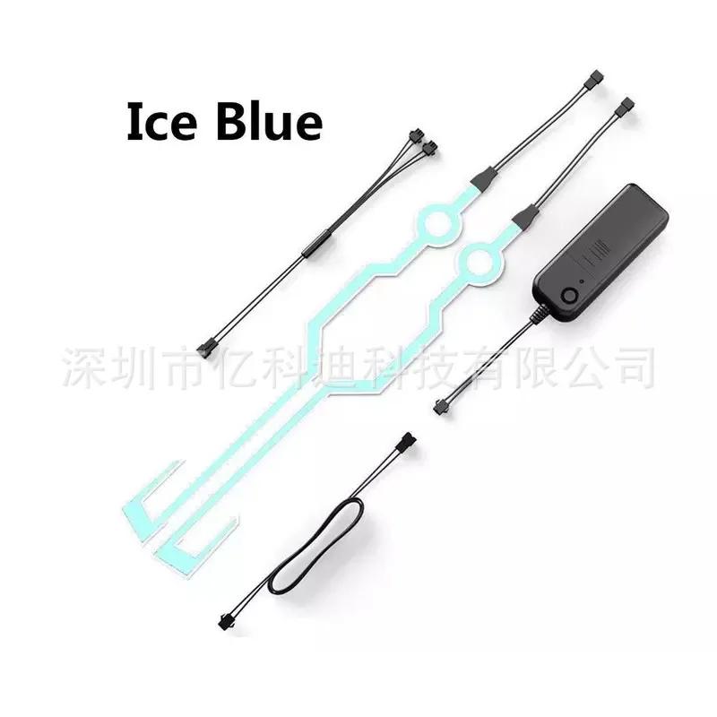 A Pair Motorcycle Helmet Capacete De Moto Light Riding Signal EL Strip Kit Bar DIY Helmet Led Strip Reflector Cold Light Fil