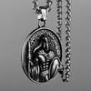 Vintage Retro Spartan Warrior Gladiator Pendant Necklace Chain Unisex Men Women Stainless Steel Fashion Gothic Amulet Talisman Jewelry