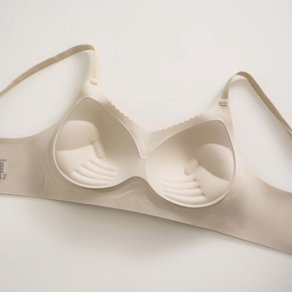 Traceless soft support underwear women's small breasts gather and show large breasts, anti-sagging beautiful back integrated palm cup bra