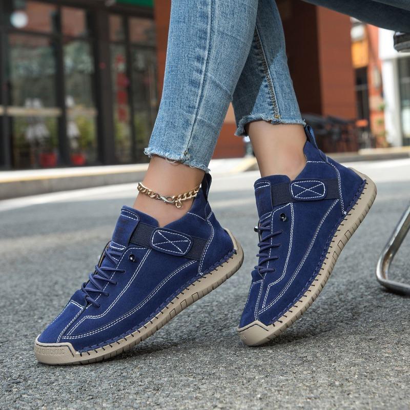Handmade Leather Casual Men Shoes Design Sneakers Man Breathable Leather Shoes For Men Ankle Boots Outdoor