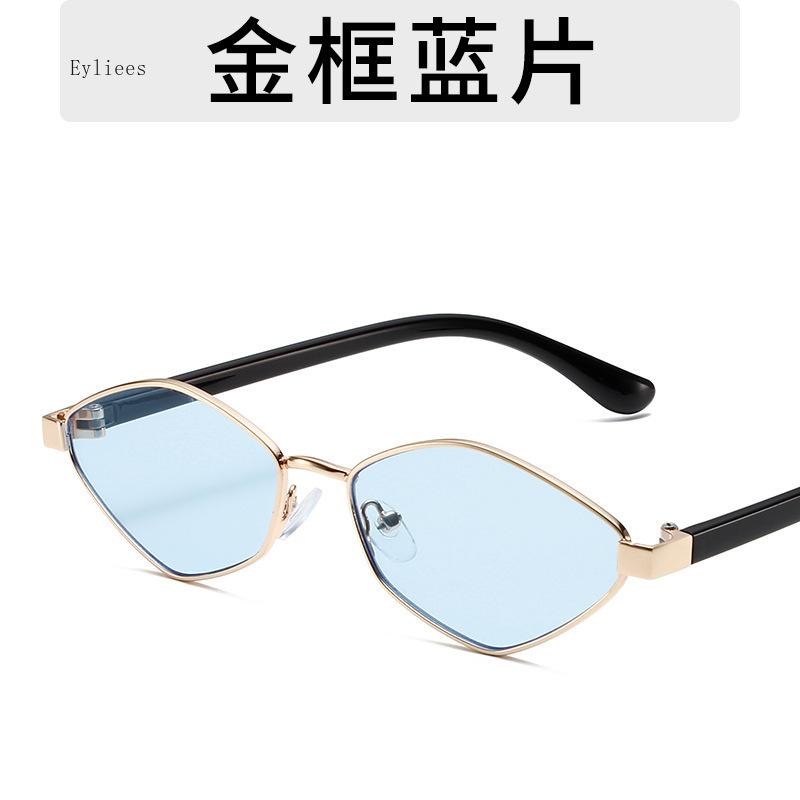 Fashion Irregular Polygon Cat Eye Sunglasses Women Vintage Clear Ocean Lens Shades UV400 Trending Men Small Sun Glasses gafas