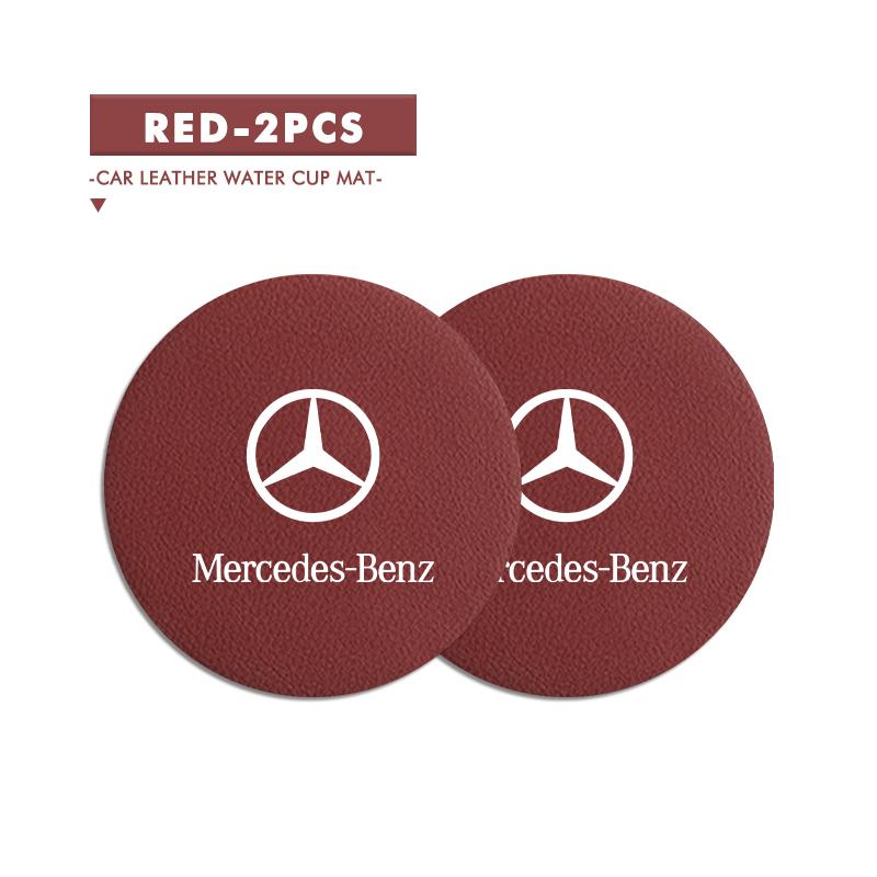 2025 Hot Universal Car Coaster Anti-Slip Mats Water Cup Drink Pads For Benz W202 W212 W126 W140 W168 W177 CLS GLE GLC GLS CLA