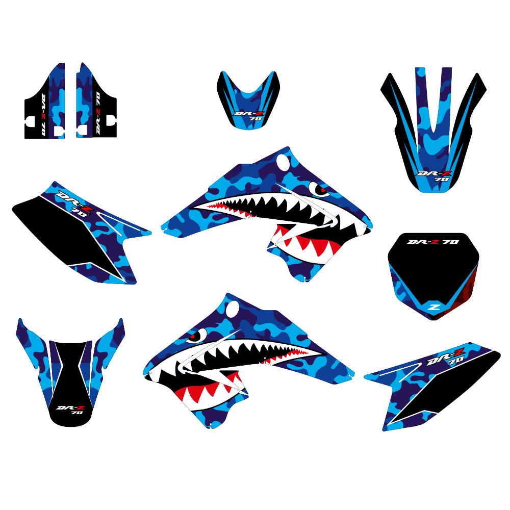 High-Quality Custom Decals for Suzuki DR-Z 70 Off-road Motorcycle (2009-2019)