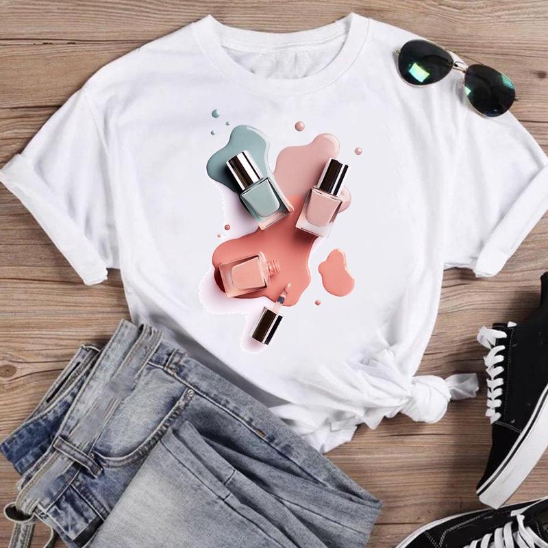 Women Lip Watercolor Sexy Lip Sweet Print T Shirt Female Graphic Top Short Sleeve Fashion  Summer Tshirts Casual Tee T-Shirt