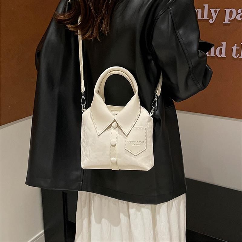 Pu Portable Shirt-Style Shoulder Bag Women Versatile Crossbody Bags Zipper Handbag High Quality Tote Commuter Bags Gifts