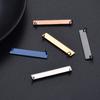 5Pcs Rectangle Tag 2 Holes Stainless Steel Necklace Pendant Charms 35*6mm DIY Jewelry