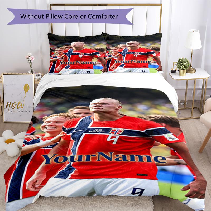 Haaland 270 Customize Your Name Bedding Set Breathable Duvet Cover with Pillowcases Home Decoration Birthday Gift
