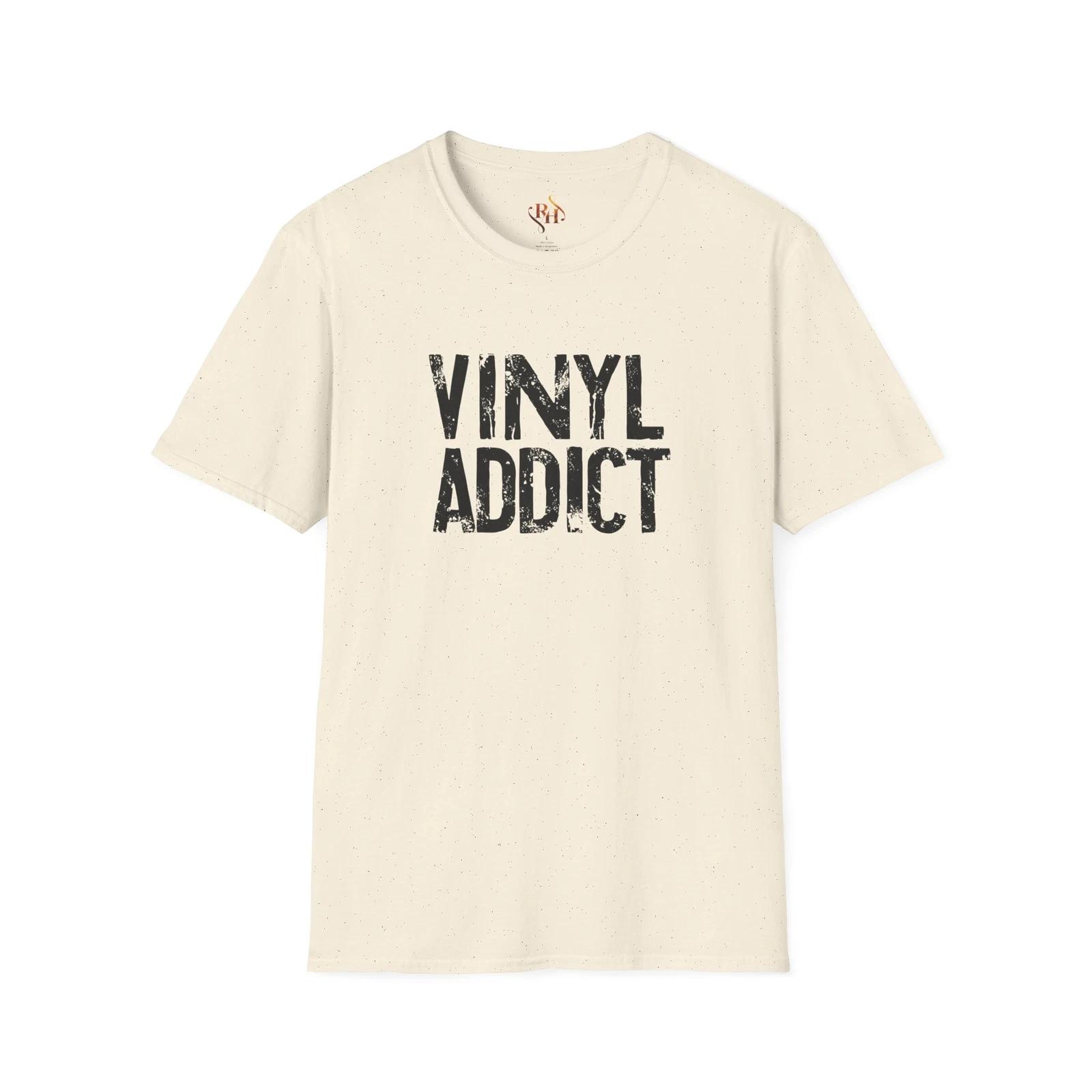 Футболка Vinyl Addict, Подарок любителю музыки в стиле винтаж, Ретро одежда, Унисекс футболка, Рок 4XL