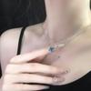 Blue Ocean Heart Necklace Star Personality Niche Design Sense Cold Wind Flash Diamond Clavicle Chain Female