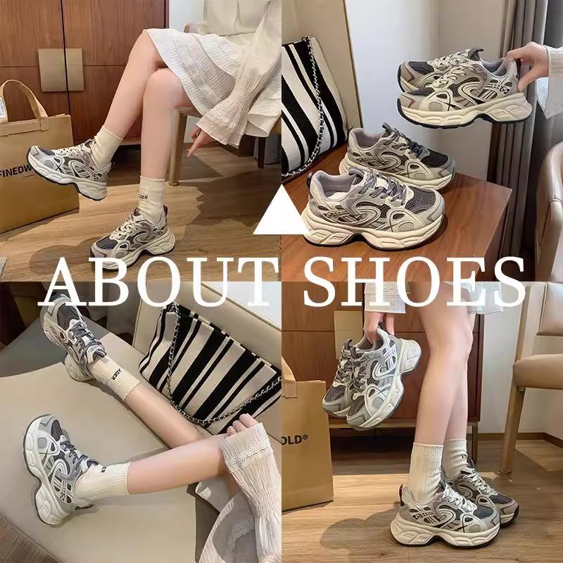 Breathable Daddy Shoes Women's Platform 2025 Spring New Lightweight Comfortable Fashion Versatile Explosive Casual Sneakers Women