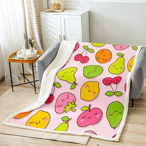 Strawberry Blanket Soft And Comfortable Flannel Plush Portable Sofa Nap Blanket