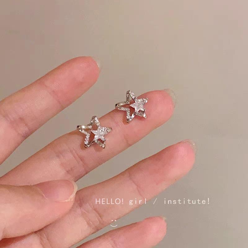 IF ME 3pairs/set Star Butterfly Stud Earrings Set for Women Zircon Crystal Silver Earings Accessories Jewelry