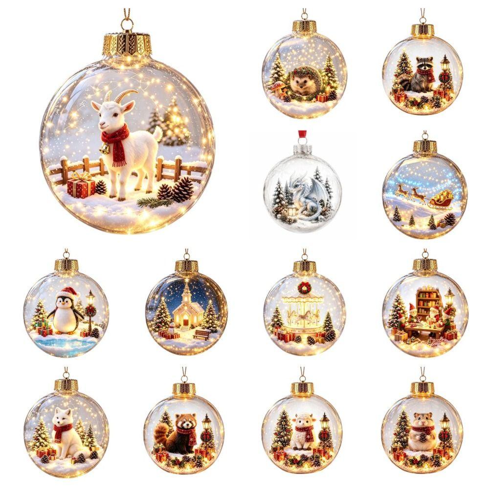Transparent Christmas Ball Ornament Lightweight Holiday Tree Decor Family Dinner