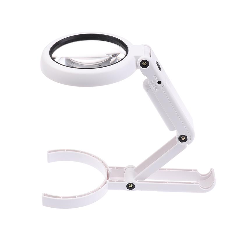 11X 5X Portable Magnifier With 8 Led Light Foldable Handheld Desktop Magnifier For Reading Newspapers Magnifier Repair Tool