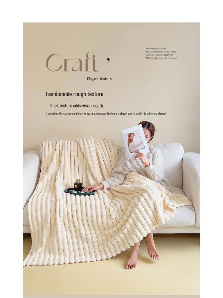 Solid Color Milk Velvet Blanket: Thickened Fleece for Warmth, Perfect for Summer Bedding or Sofa Naps