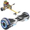 Hoverboard + Kart RCB 2-în-1 6,5 inch Bluetooth și LED – Karting reglabil – camuflaj/galben – cadou ideal copii