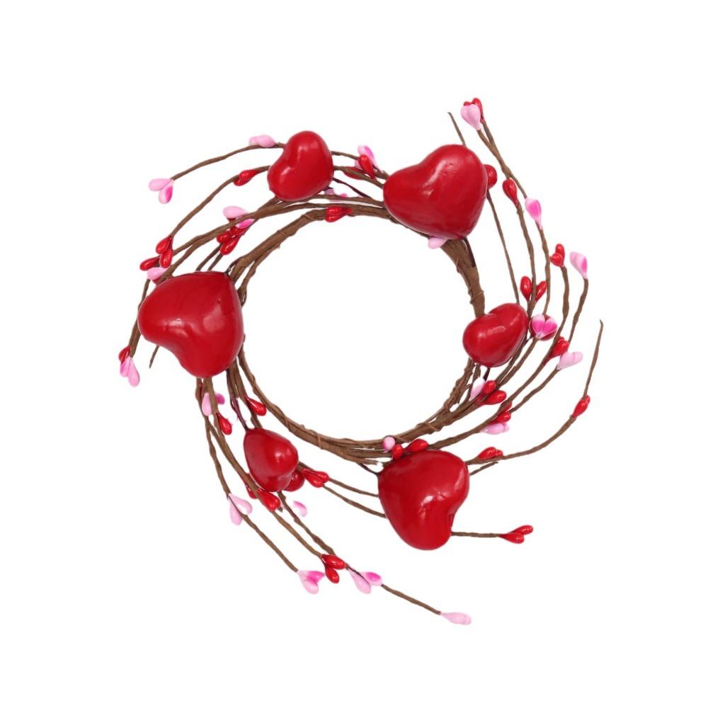 

Romantic Artificial Flower Wreath Creative Wreath Ring Desktop Decoration Candle Holder Party S