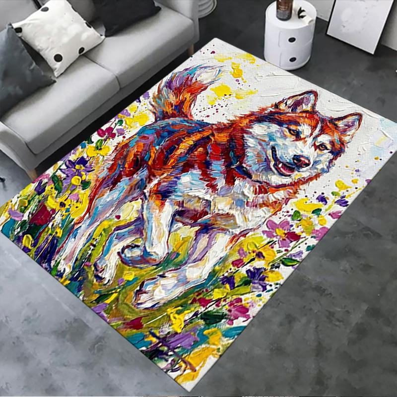 

2025 New Husky Dog Carpet Rug for Living Room Bedroom Home Sofa Decoration,Kids play Non-slip Floor Mat67 40x60cm( 15x23in )