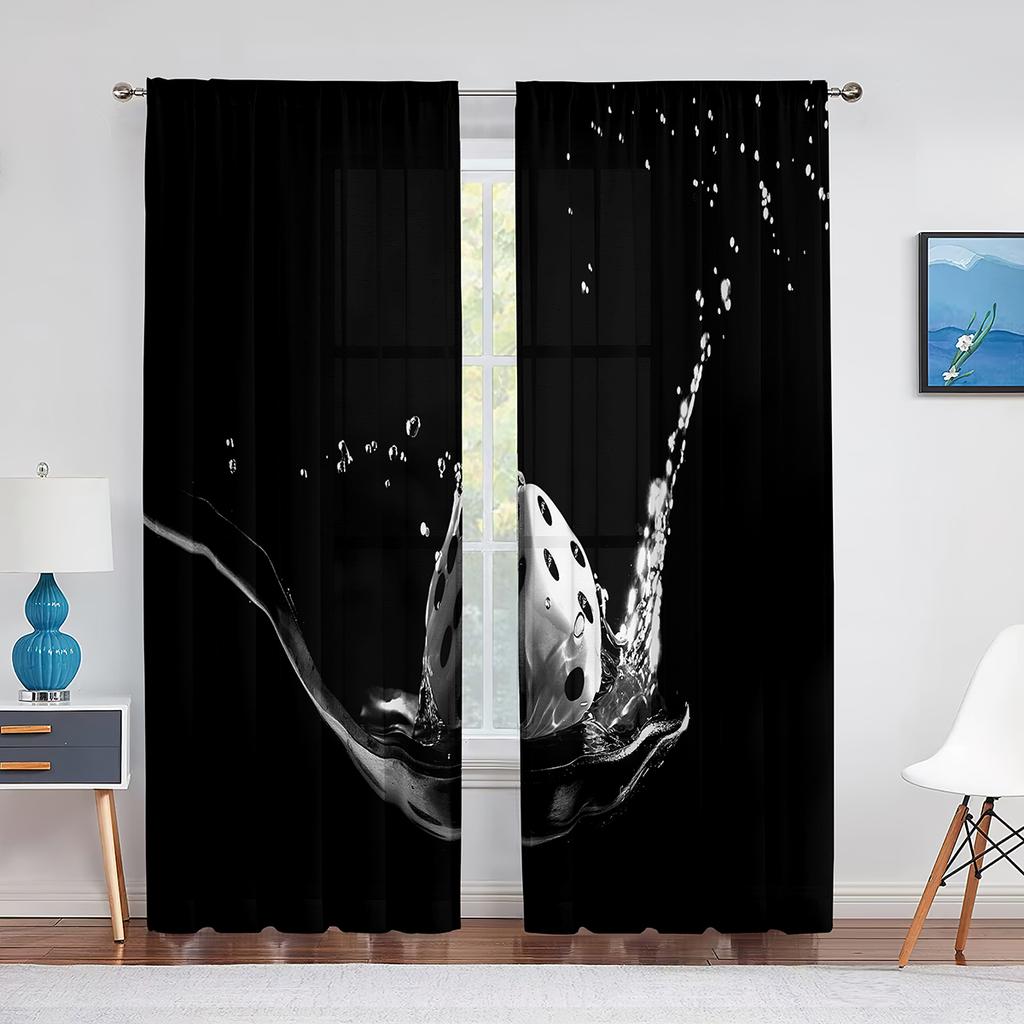 Weiße Würfel Tischspiele Graue Tüllvorhänge für Wohnzimmer Schlafzimmer Küchendekoration Moderne Transparente Voile-Vorhänge Fensterdekoration