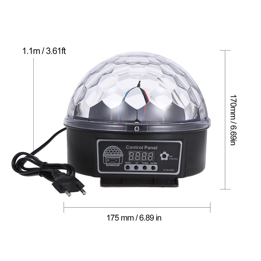 DMX512 LEDs Ball Stage Light with Remote Control 6 Channel Sound Activated Party Lights 6 Colors